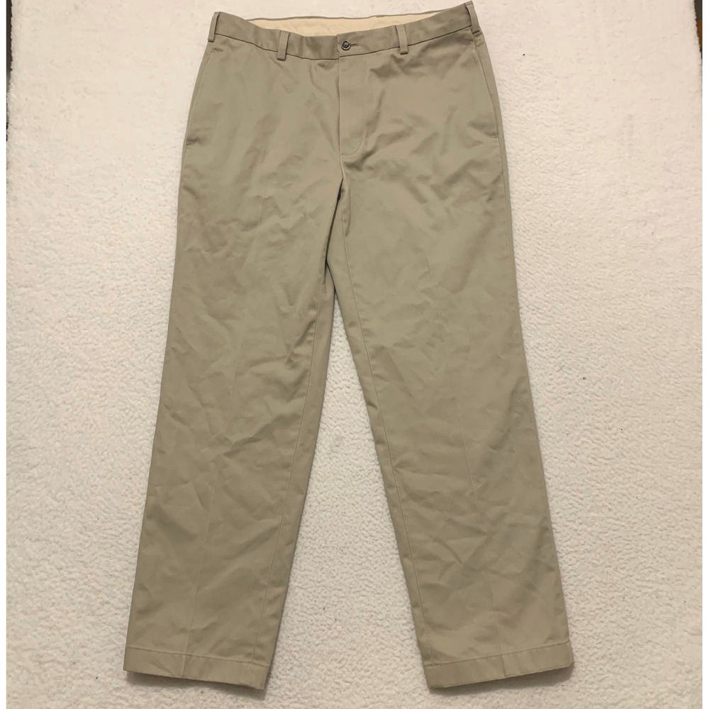 Brooks Brothers Advantage Chino Clark Fit Khaki Pants Mens 34x30 Tan Cotton